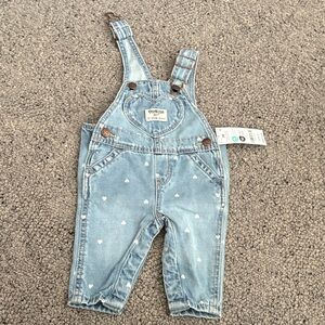 OshKosh B'gosh Light Blue Denim Overalls with Heart Appliqué